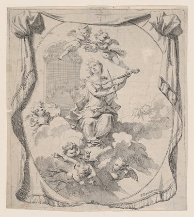 Santa Cecilia sulle nuvole sostenuta dagli angeli, 1696 da Pierre Berchet