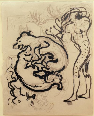 Cani che giocano e una figura da Pierre Bonnard