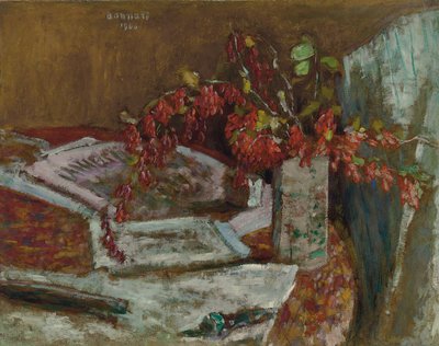 Bouquet di fiori su un tavolo da Pierre Bonnard