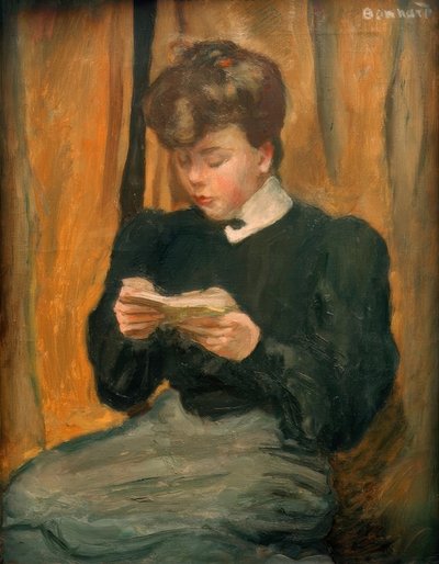 Donna che legge un libro da Pierre Bonnard