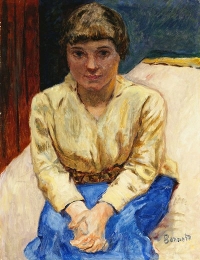 Ragazza Seduta, con Mani Incrociate, c.1916 da Pierre Bonnard