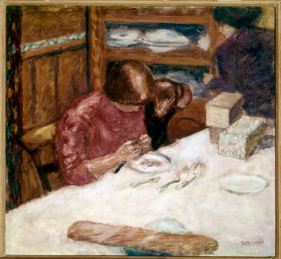 Interno, donna impegnata in faccende domestiche da Pierre Bonnard