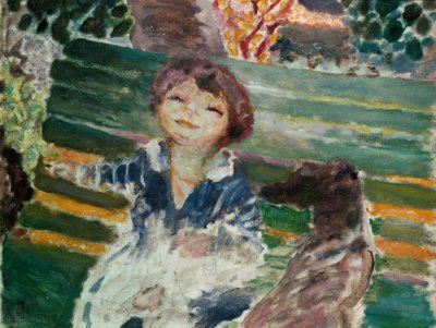 Bambina con cane da Pierre Bonnard