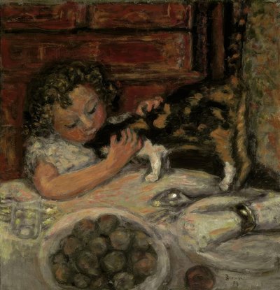 Bambina con gatto da Pierre Bonnard