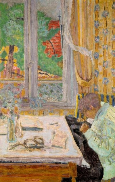 La sarta, o La cucitura vicino alla finestra da Pierre Bonnard