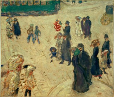 Il tram verde (Personaggi nella strada con il tram verde) da Pierre Bonnard
