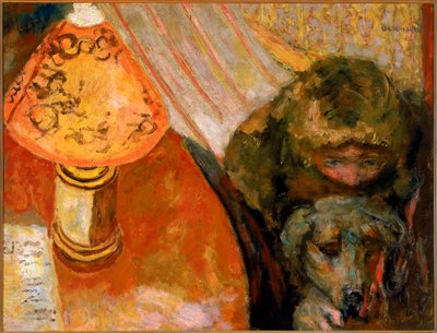 Dipinto di un interno illuminato dalla luce di una lampada da Pierre Bonnard