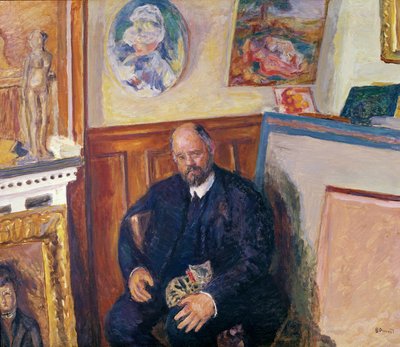 Ritratto di Ambroise Vollard (1868-1939) con il suo gatto, c.1924 da Pierre Bonnard