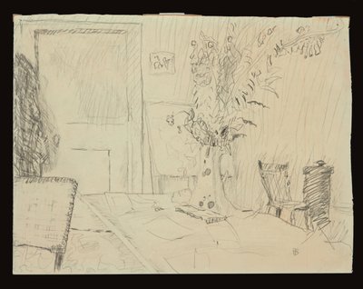 Vaso di fiori nella sala da pranzo di Le Cannet da Pierre Bonnard