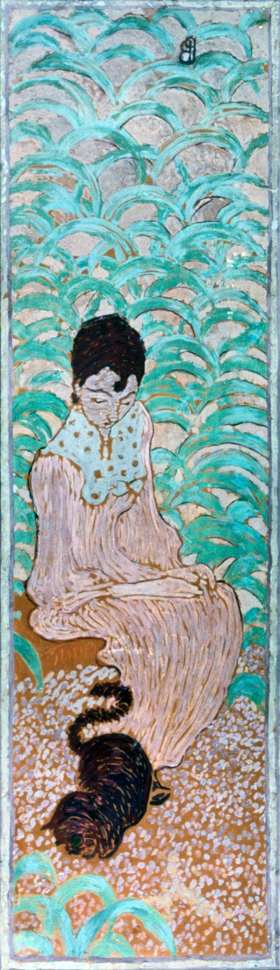 Donna seduta con un gatto, 1891 da Pierre Bonnard