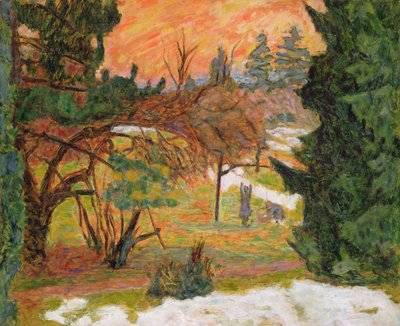 Il filo per stendere i panni nel parco a le Grand-Lemps, c.1917 da Pierre Bonnard