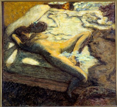 La giovane donna nuda indolente sdraiata su un letto da Pierre Bonnard