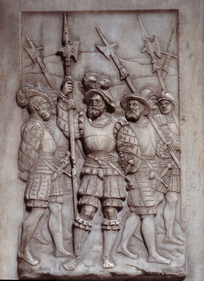 Soldati (dettaglio). Dettaglio dei bassorilievi della tomba di Francesco I (1494 - 1547) realizzati da Pierre Bontemps (1505/1510-1568/1570) da Pierre Bontemps