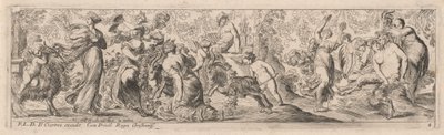 Putto che guida capre attraverso ghirlande da Pierre Brebiette