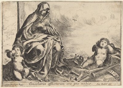 Vergine che si inchina agli strumenti della Passione da Pierre Brebiette