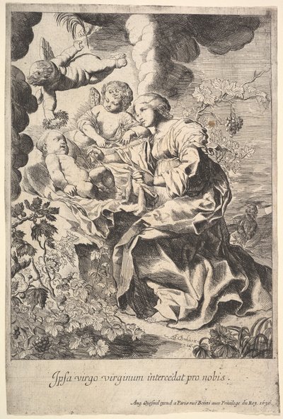 Vergine e bambino con angeli da Pierre Brebiette
