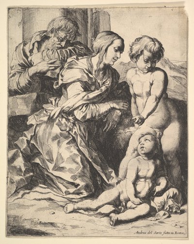 Vergine inginocchiata davanti a Cristo, 1610-42 da Pierre Brebiette