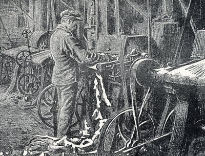 Industria della pelle: falciatura meccanica delle pellicce, Incisione da 