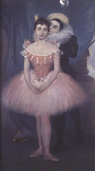 Pierrot e la ballerina da Pierre Carrier Belleuse