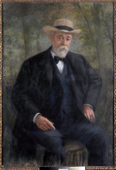 Ritratto del presidente del consiglio Henri Brisson (1835-1912) nel suo giardino a Montmorency da Pierre Carrier Belleuse