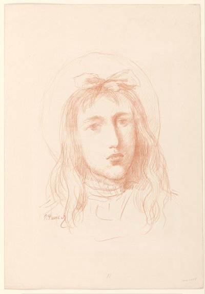 Testa di una ragazza da Pierre Cécile Puvis de Chavannes