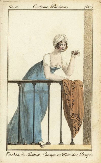 Donna sul balcone del teatro con binocolo da opera da Pierre Charles Baquoy