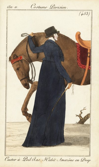 Cavaliere donna o Amazzone con il suo cavallo, Parigi da Pierre Charles Baquoy