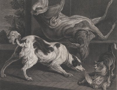 Cani e natura morta, 1778 da Pierre Charles Canot