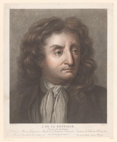 Ritratto di Jean de La Fontaine da Pierre Charles Coqueret