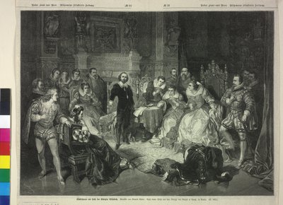 Shakespeare legge alla corte della regina Elisabetta I da Macbeth da Pierre Cottin