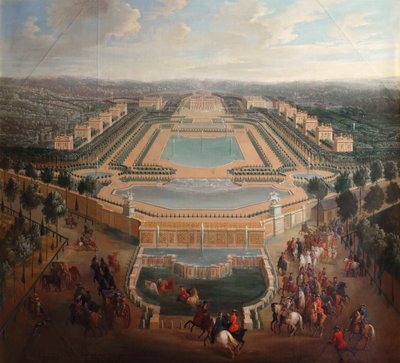 Vista generale del castello e dei padiglioni a Marly da Pierre Denis II Martin