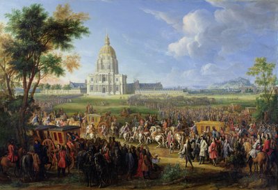 Luigi XIV e il suo entourage visitano Les Invalides, 26 agosto 1706 da Pierre Denis Martin