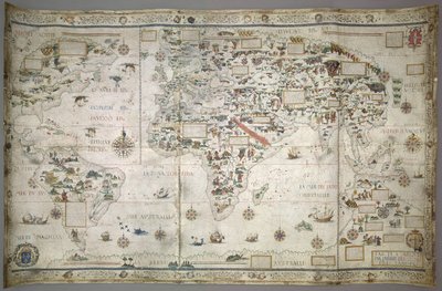 Mappa del mondo da Pierre Desceliers