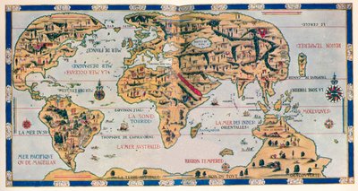 La mappa del mondo del Delfino, 1546 da Pierre Desceliers