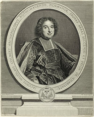 Ritratto di Jacques Nicolas Colbert, Arcivescovo di Rouen da Pierre Drevet