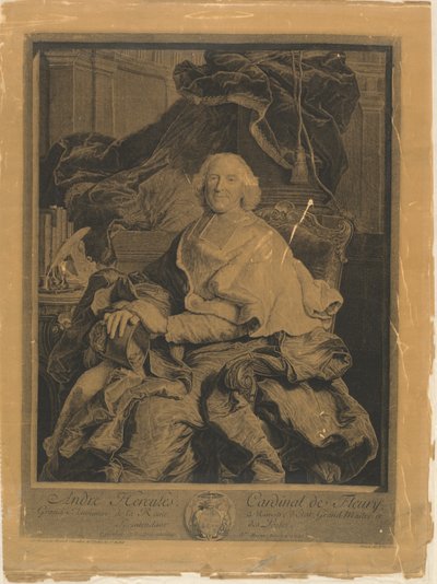 André Hercule, Cardinale de Fleury da Pierre Drevet, after Hyacinthe Rigaud