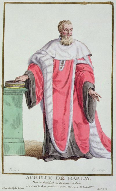 Achille de Harlay da Receuil des Estampes, Representant les Rangs et les Dignites, suivant le Costume de toutes les Nations existantes, pubblicato 1780 da Pierre Duflos