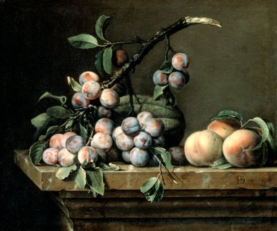 Prugne, melone e pesche, c1630-1680 da Pierre Dupuis