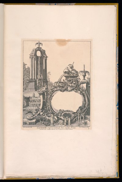 Cartiglio circondato da fontane da Pierre Edme Babel