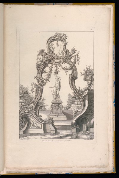 Cartiglio e fontana con Venere e Amore da Pierre Edme Babel