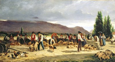 Il mercato dei maiali, 1875 da Pierre Edmond Alexandre Hedouin