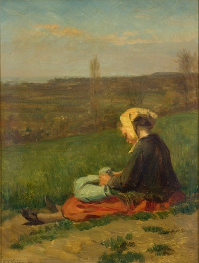 Un bambino in un campo, 1871 da Pierre Edouard Frere