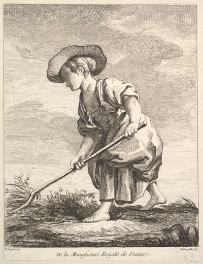 Bambina che lavora in fattoria, da Premier Livre de Figures d