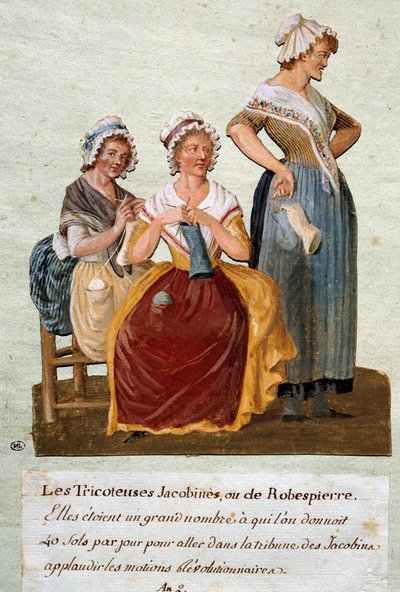 Rivoluzione francese: Magliaie giacobine o Robespierre. Si dava denaro a queste donne per andare al Club dei Giacobini da Pierre Etienne Lesueur
