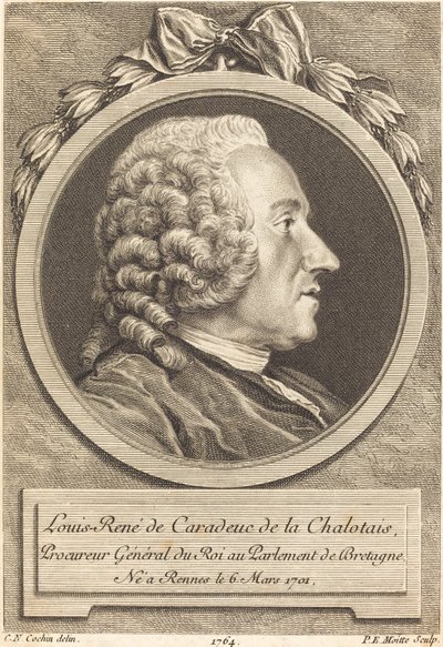 Louis-Rene de Caradeuc de la Chalotais da Pierre Etienne Moitte after Charles Nicolas Cochin II