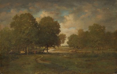 Un fiume in un prato, probabilmente fine anni 1830-inizio anni 1840 da Pierre Etienne Theodore Rousseau