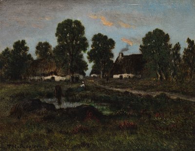 Cottage vicino a Larchant, senza data da Pierre Etienne Theodore Rousseau