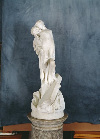 Figura della Morte che abbraccia una donna nuda da Pierre Eugene Emile Hebert