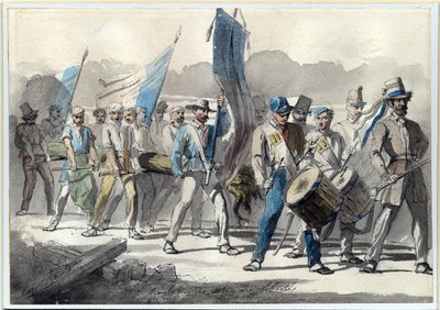 Piantagione di un albero della libertà in Francia nel 1848 da Pierre Eugène Lacoste