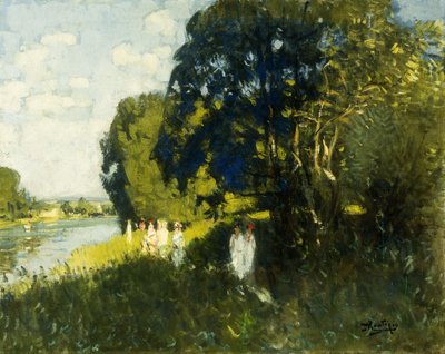 Una bella domenica sulle rive della Senna da Pierre Eugene Montezin